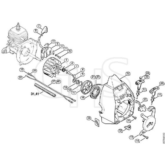 Genuine Stihl FS44 R / B - Ignition System, Rewind Starter