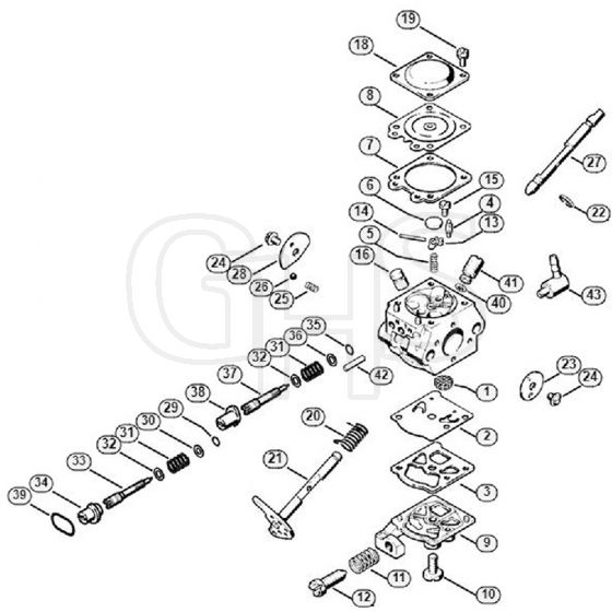 Genuine Stihl FS44 R / F - Carburettor WT-327 (11.97)