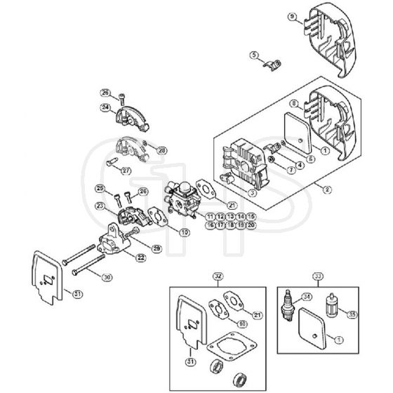 Genuine Stihl FS45 C-E / K - Air filter, Spacer flange