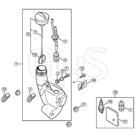 Genuine Stihl FS45 C-E / M - Fuel tank