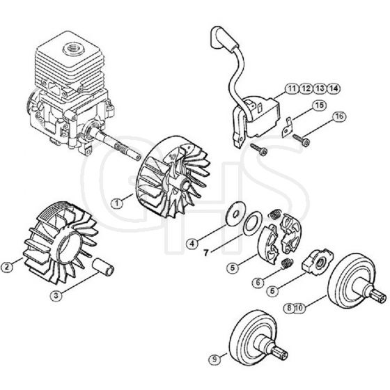 Genuine Stihl FS45 / G - Ignition system, Clutch