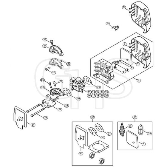 Genuine Stihl FS45 / K - Air filter, Spacer flange