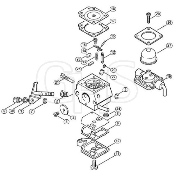 Genuine Stihl FS45 / Y - Carburetor C1Q-S58 (27.2001)