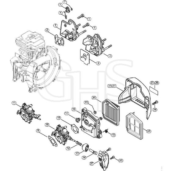 Genuine Stihl FS460 C-EM / E - Spacer flange, Air filter