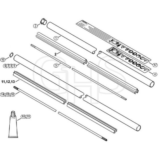 Genuine Stihl FS460 C-EM / K - Drive tube assembly