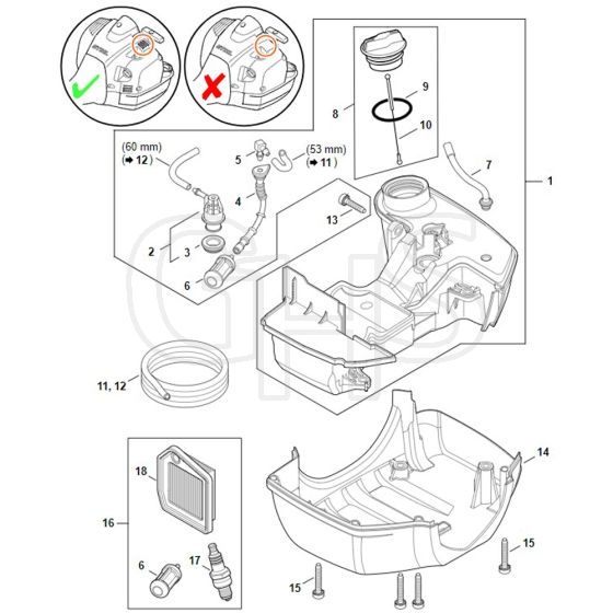 Stihl FS460 - Fuel Tank - Parts Diagram