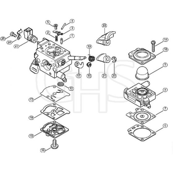 Genuine Stihl FS460 RC-EM / F - Carburetor WTF-7, WTF-12