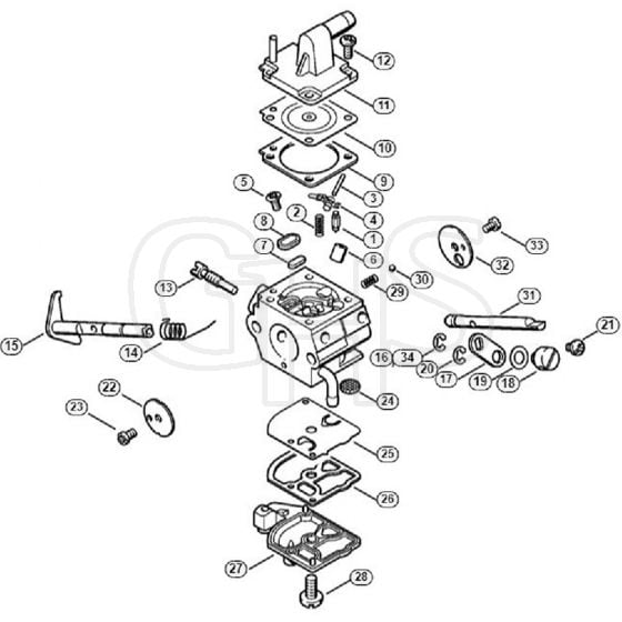 Genuine Stihl FS480 L / K - Carburetor C1Q-S34 (46.2003)