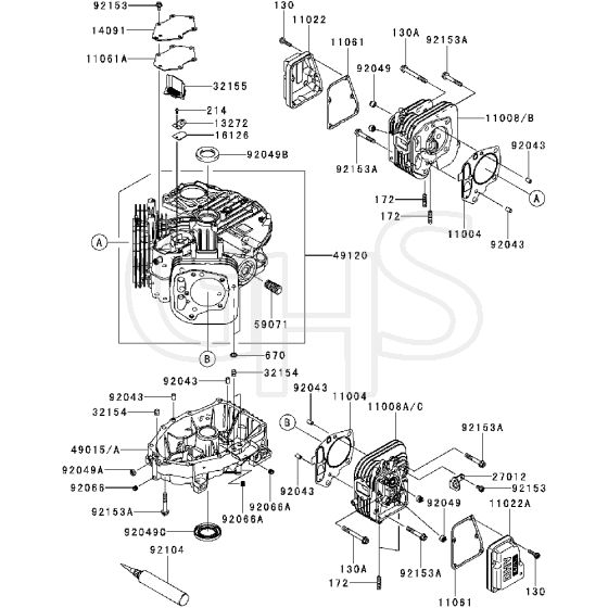 Countax Fs481V - 01 Crankcase Cylinder