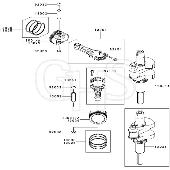 Countax Fs481V - 02 Piston Crankshaft