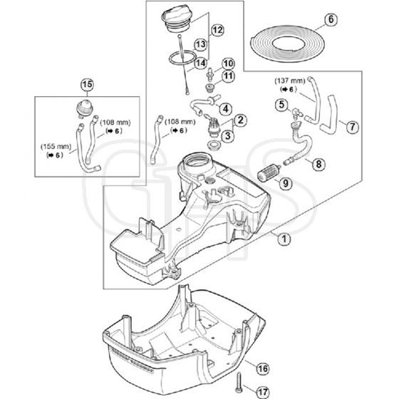 Genuine Stihl FS490 C-EM / D - Fuel tank