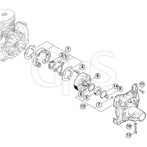 Genuine Stihl FS490 C-EM / K - Clutch, Clutch housing