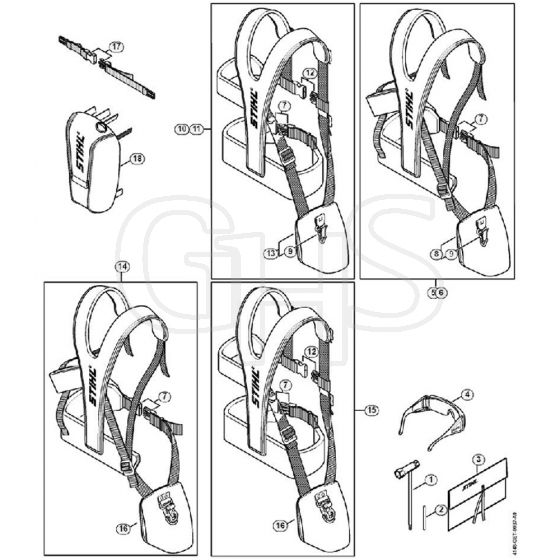 Genuine Stihl FS510 C-EM / P - Tools, Full harness