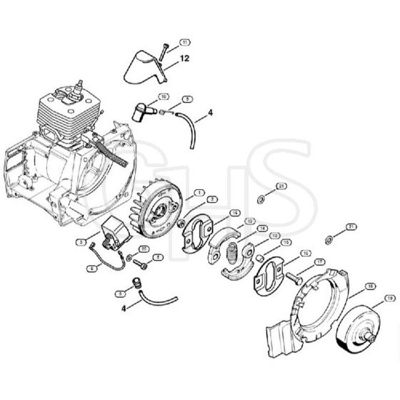 Genuine Stihl FS550 / C - Ignition system, Clutch