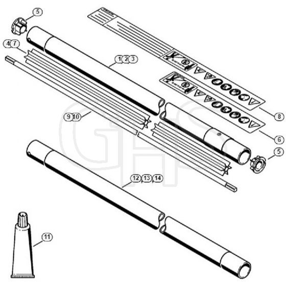 Genuine Stihl FS550 / J - Drive tube assembly