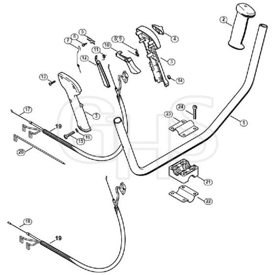 Genuine Stihl FS55 2-MIX / AD - Bike handle