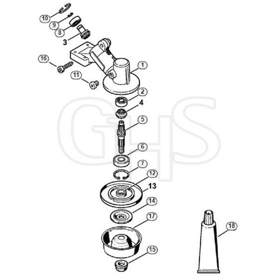 Genuine Stihl FS55 2-MIX / AH - Gear head (16.2014)