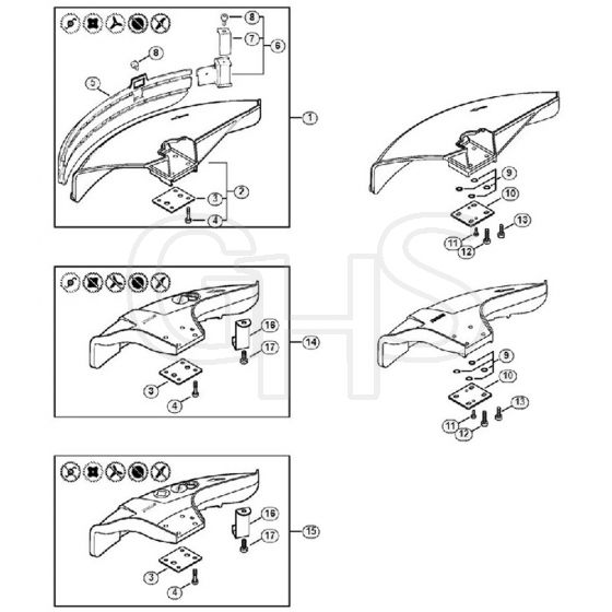 Genuine Stihl FS55 2-MIX / AJ - Deflector (16.2014)