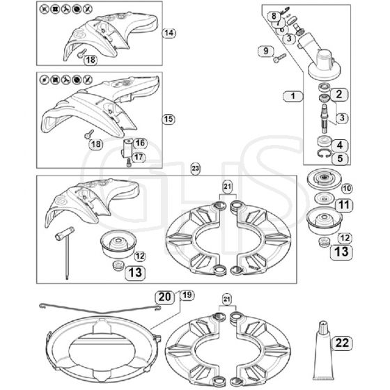 Genuine Stihl FS55 C-E / AF - Gear head, Deflector