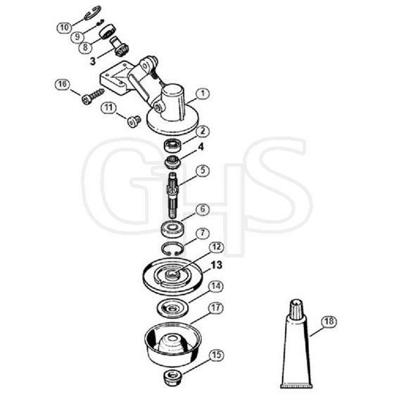 Genuine Stihl FS55 C-E / AH - Gear head (16.2014)