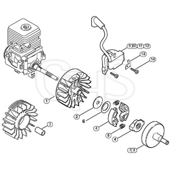 Genuine Stihl FS55 / G - Ignition system, Clutch