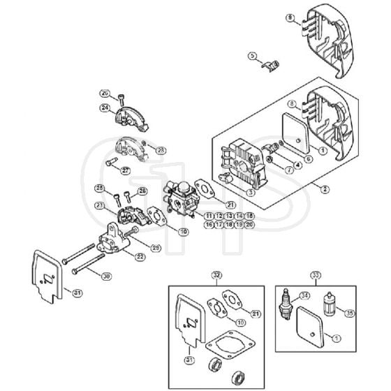 Genuine Stihl FS55 / L - Air filter, Spacer flange