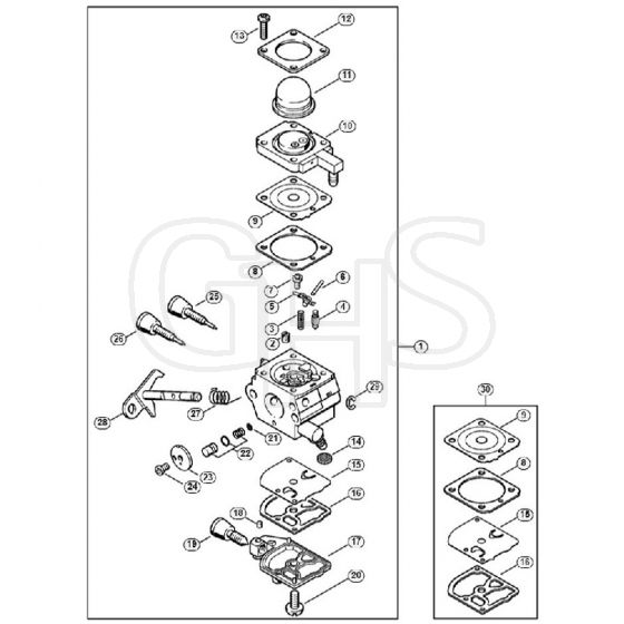 Genuine Stihl FS55 / P - Carburetor C1Q-S290 BR