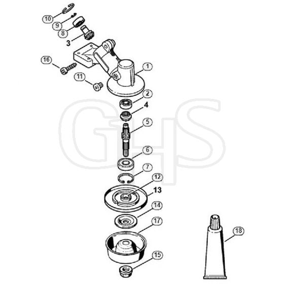 Genuine Stihl FS55 R / AH - Gear head (16.2014)