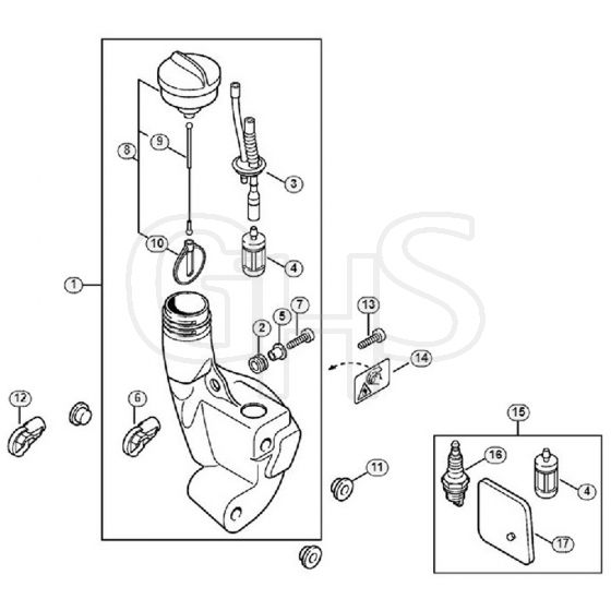 Genuine Stihl FS55 R / N - Fuel tank