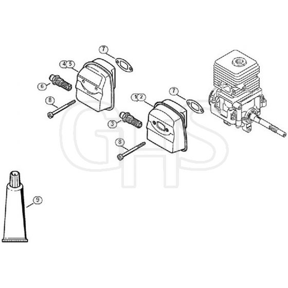 Genuine Stihl FS55 RC-E / E - Muffler