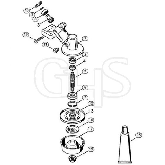 Genuine Stihl FS55 T / AH - Gear head (16.2014)