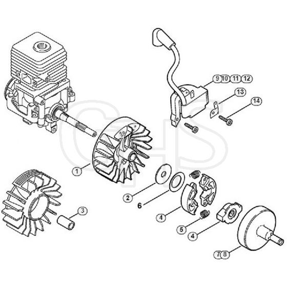 Genuine Stihl FS55 T / G - Ignition system, Clutch