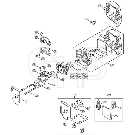 Genuine Stihl FS55 T / L - Air filter, Spacer flange