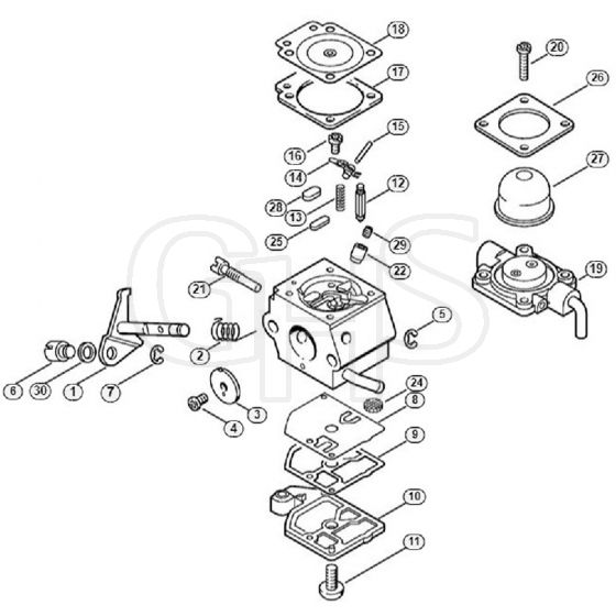 Genuine Stihl FS55 / Y - Carburetor C1Q-S58 (27.2001) | GHS