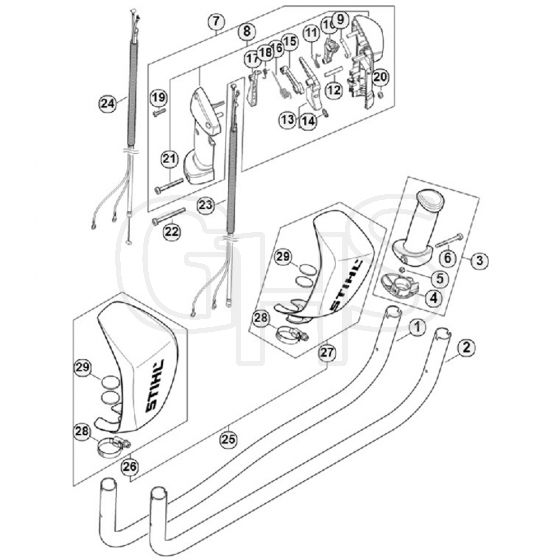 Genuine Stihl FS560 C-EM / L - Handlebar, Control handle