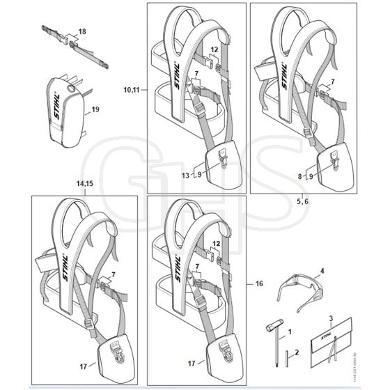 Stihl FS561.0 C-EM - Tools, Full Harness - Parts Diagram