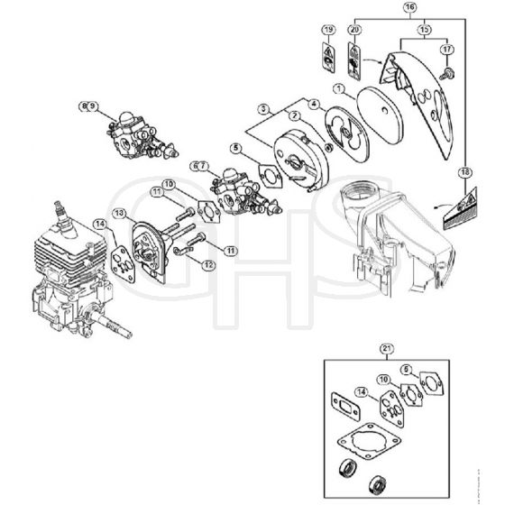 Genuine Stihl FS56 R / H - Air filter, Spacer flange