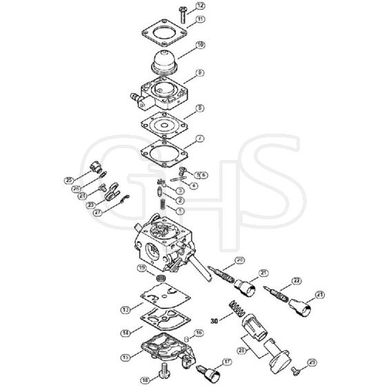 Genuine Stihl FS56 RC-E / L - Carburetor C1M-S208, C1M-S146 California