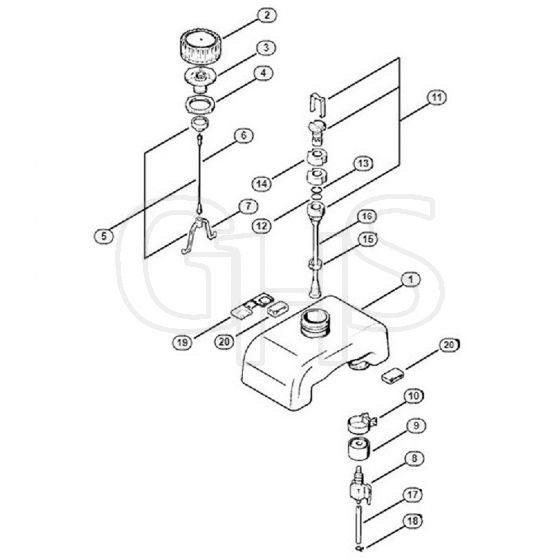 Genuine Stihl FS61 / D - Fuel tank