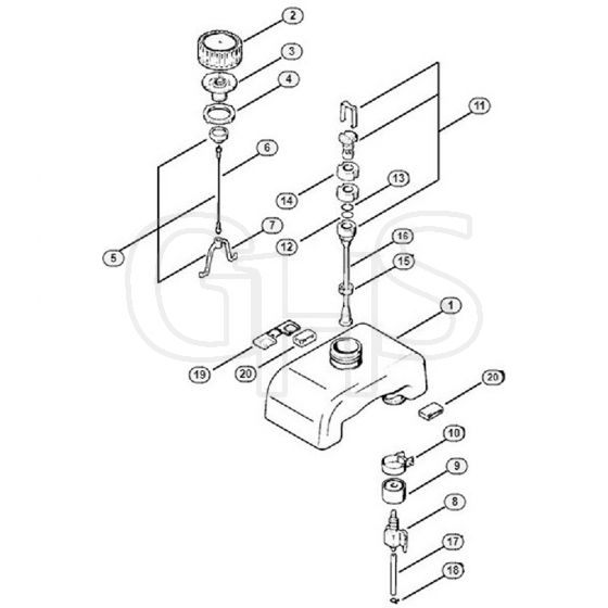 Genuine Stihl FS61 RE / D - Fuel tank