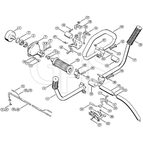 Genuine Stihl FS61 RE / E - Clutch housing, Drive tube assembly