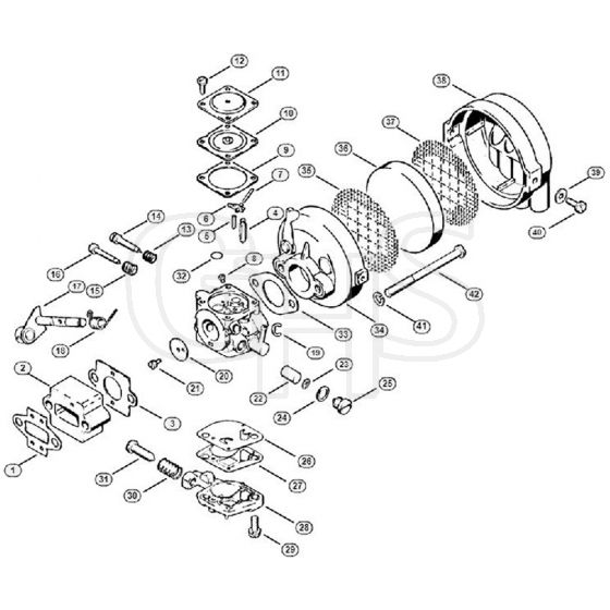 Genuine Stihl FS61 RE / J - Carburetor, Air filter