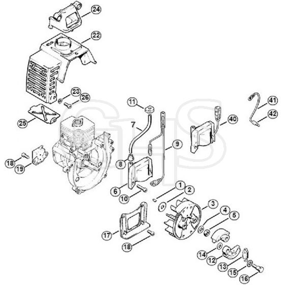 Genuine Stihl FS62 / C - Ignition system, Clutch