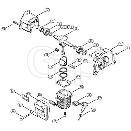 Genuine Stihl FS65 AVRE / A - Crankcase, Cylinder