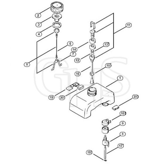 Genuine Stihl FS65 AVRE / D - Fuel tank