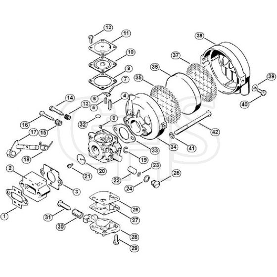 Genuine Stihl FS65 / K - Carburetor, Air filter  X 13 524 140