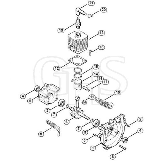 Genuine Stihl FS66 / A - Crankcase, Cylinder