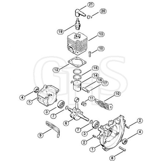 Genuine Stihl FS66 R / A - Crankcase, Cylinder