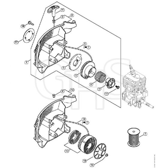 Genuine Stihl FS70 C-E / B - Rewind starter ErgoStart/Easy2Start