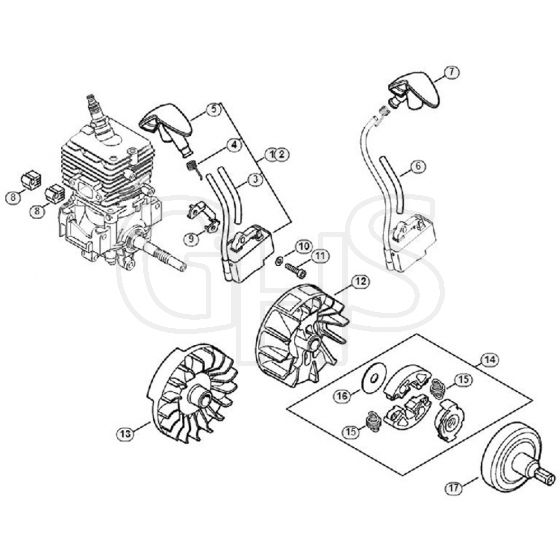 Genuine Stihl FS70 C-E / D - Ignition system, Clutch